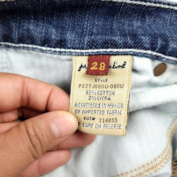 7 For All Mankind Womens Blue Denim Crop Dojo Jeans Size 28 (30x21) EUC - Picture 8 of 10